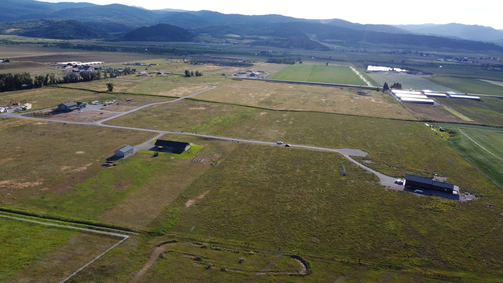Aerial photo of land and acreage lots for a listing in western Wyoming